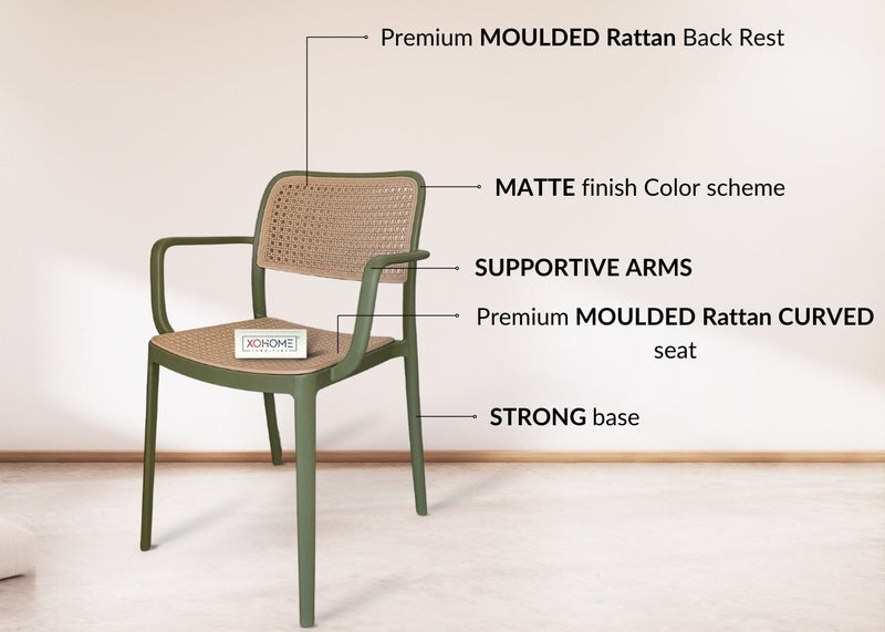 Moulded Rattan chair (With arms) By Xohome Furniture 