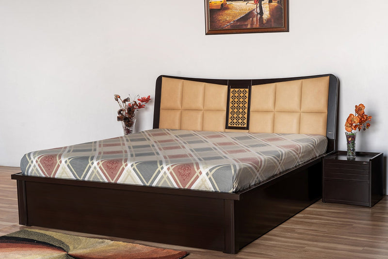 Casa 2 Queen Bed (With Storage) Furniture First Guwahati Queen Walnut Satin 