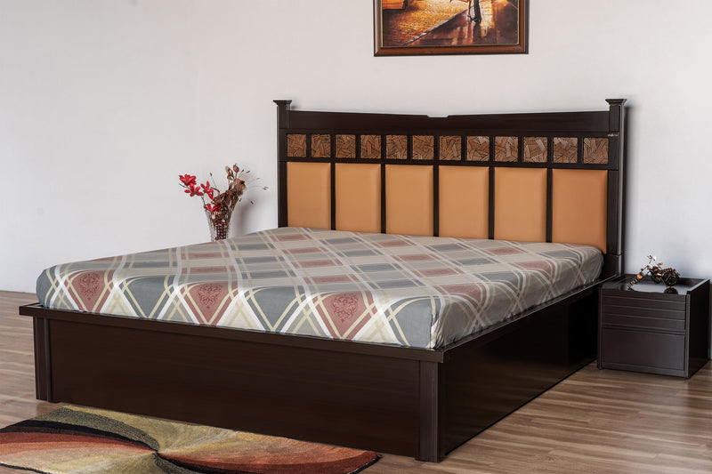 Casa 3 King Bed (With Storage) Furniture First Guwahati King Walnut Satin 
