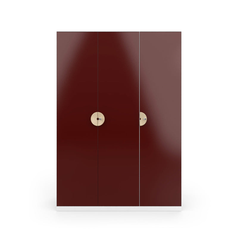 Chic 3 Door (Wine color) By Xohome Furniture Wine 