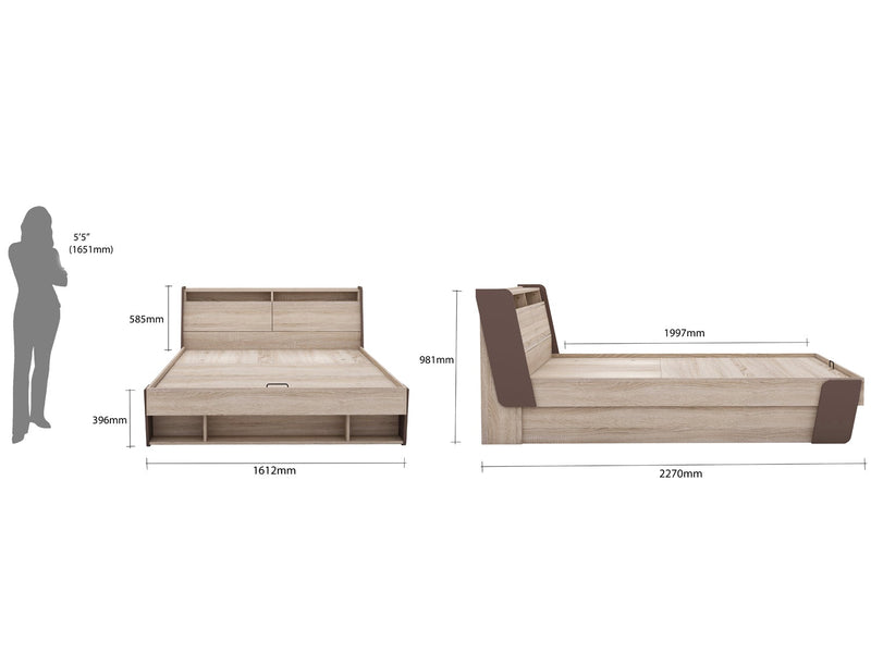 Flow Queen Bed (With Storage) Furniture First Guwahati 