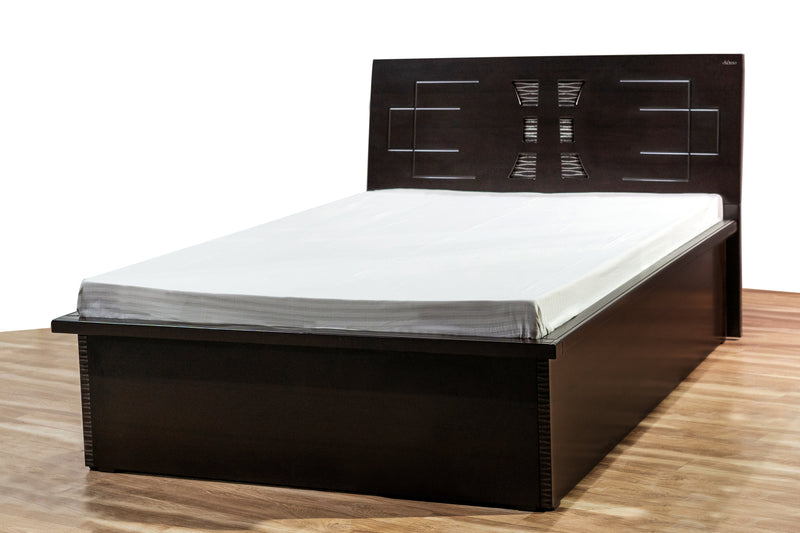 Hydra 1 Medium Bed (With Storage) Furniture First Guwahati Medium (6ft x 4ft) Walnut Satin 