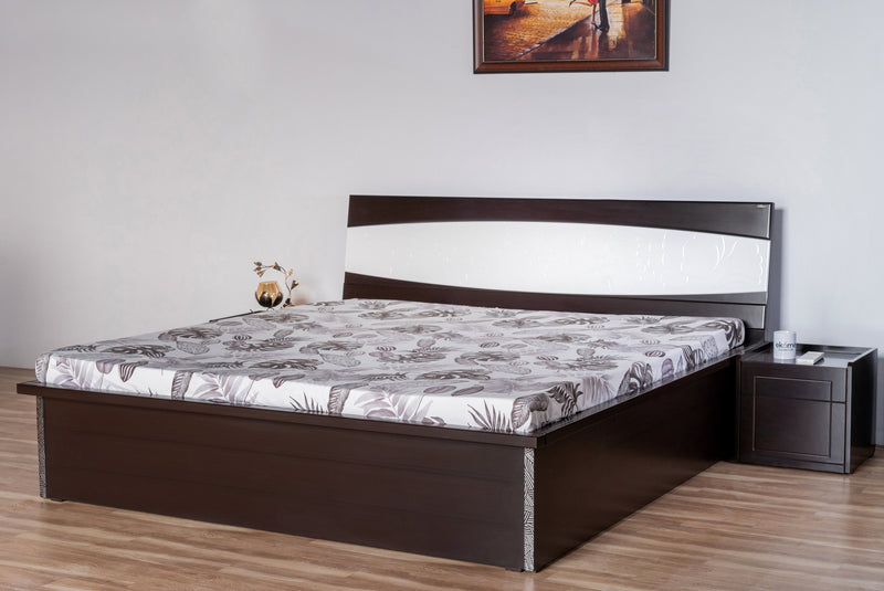 Hydra 3 King Bed (With Storage) Furniture First Guwahati King Walnut Satin 