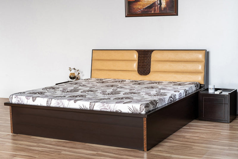 Hydra 4 Queen Bed (With Storage) Furniture First Guwahati Queen Walnut Satin 