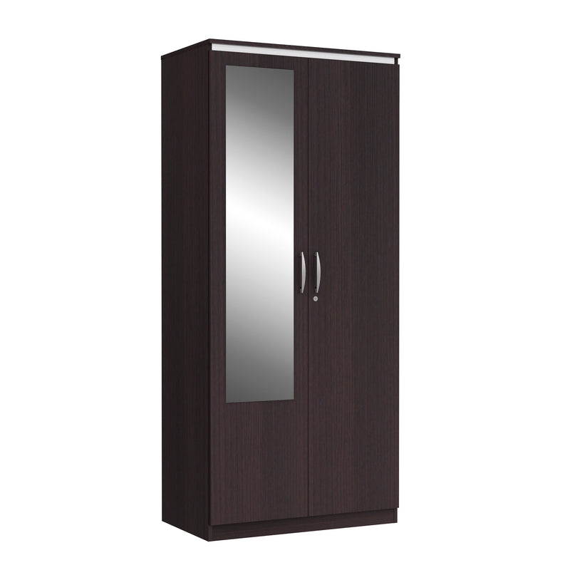 Neo 2 Door Wardrobe Furniture First Guwahati Imperial Teak & Silver Grey 