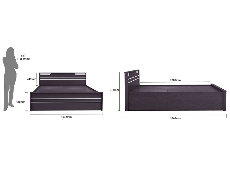 Neo Queen Bed (With Storage) Furniture First Guwahati 