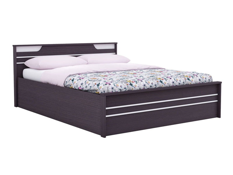 Neo Queen Bed (With Storage) Furniture First Guwahati Queen Imperial Teak & Silver Grey 
