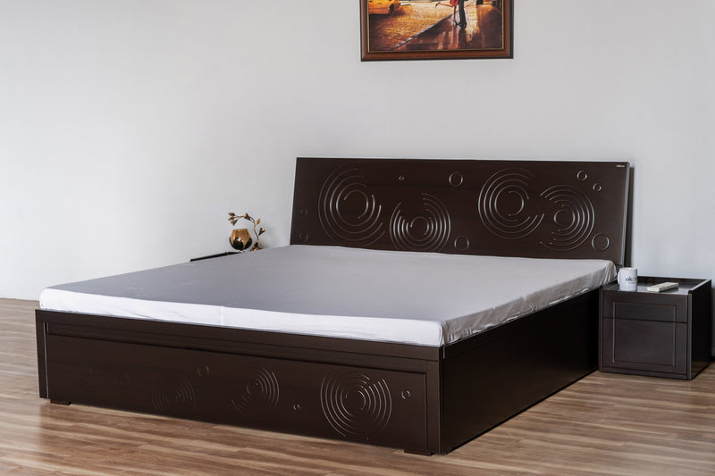 Space 1 FD King Bed (Front pull-out Storage) Furniture First Guwahati King Walnut Satin 
